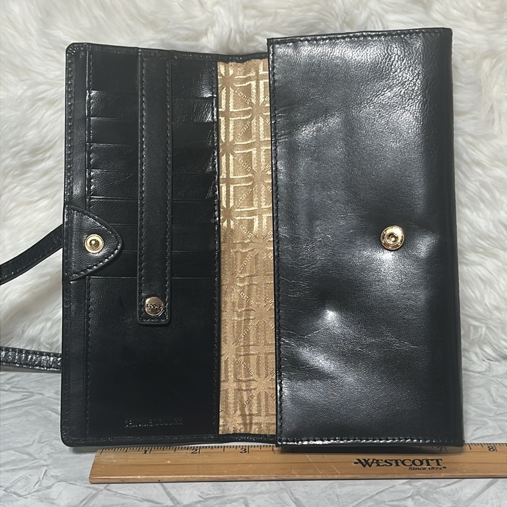 Lodi’s leather crossbody RDIF wallet with leather braid detail NWOT - Picture 7 of 10